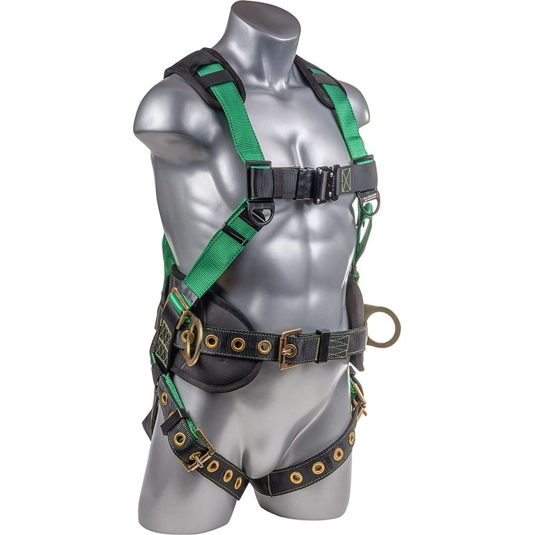 Palmer Safety Fall Protection Full Body 5 point Harness, Padded Back  Support, Quick-Connect Buckle, Grommet Legs, Back&Side D-Rings, OSHA ANSI  Industrial Roofing Tool Personal Equipment 