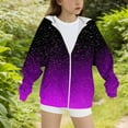 thumbnail image 3 of Fmbrln Girls and Boys Full Zip Up Fleece Hoodies Fall Winter Fashion Long Sleeve Gradient Sequin Print Sweatshirts Coat with Pockets, Sizes 4-14Y, 3 of 4