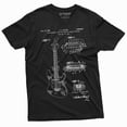 thumbnail image 3 of Guitar 1955 Patent art T-shirt Guitar Player music musician Guitarist Shirt (4X-Large Military Green), 3 of 7