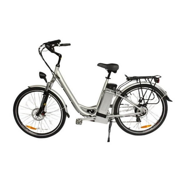 eTravelbikes  Silver Electric City Bicycle for Adults, Commuter Ebike, Adult Electric Bicycle, City E-Bike, Electric Bikes for Adults, Best Electric Bike