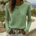 thumbnail image 2 of Laipiong St. Patrick's Day Sweaters for Women Trendy Shamrock Embroidered Cable Knit Crewneck Sweatshirts Cozy Comfy Irish Loose Tops, 2 of 4