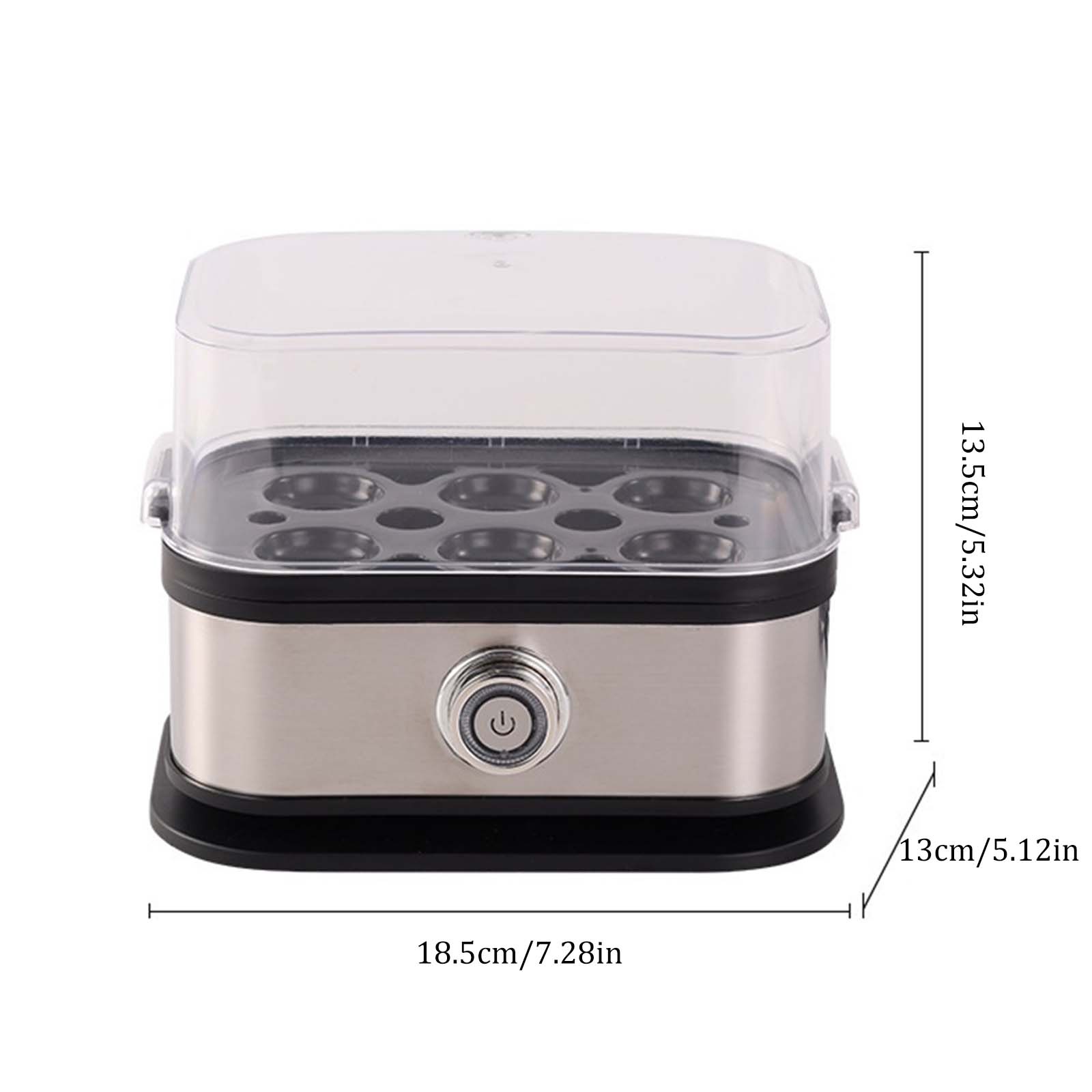 110V Stainless Steel Electric Egg Cooker & Steamer  Portable, Multi-Function Breakfast Maker for Perfect Eggs