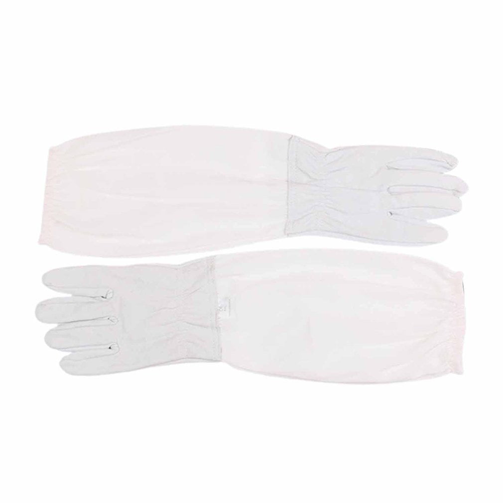 1Pair Anti-bee Gloves Thick Sheepskin Beekeeping Equipment White 