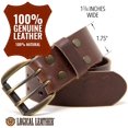 thumbnail image 3 of Logical Leather Men's Work Belt - Heavy Duty Genuine Full Grain Leather Double Prong Belts - Brown 40, 3 of 8