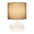 thumbnail image 2 of Creekwood Home 13.75" Modern Glass Accent Table Lamp, Stylish Lighting For Living Room, Entryway, Bedroom, Clear With Gray Shade, 2 of 6