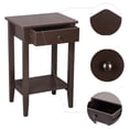 thumbnail image 3 of Wood Espresso Nightstand with Drawers, Tall Nightstands, Small Bed Side Table, Night Stand with Open Storage Shelves for Apartment, Small Places, Bedroom, Living Room, 3 of 5