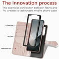 thumbnail image 4 of Allytechgroup for Samsung Galaxy Z Fold 7 Wallet Case, PU Leather with Embossed Pattern, Magnetic Clasp Kickstand Card Cash Slots Shockproof Slim Flip Case with Hand Strap for Women Men, Rosegold, 4 of 7