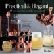 thumbnail image 4 of Kit de bartender Barillio, acero inoxidable, 23 unidades, color oro rosa, con soporte, 4 of 7