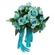 thumbnail image 3 of Ramos de boda Ramo de flores artificiales Ramo de novia Dama de honor sosteniendo para Azul, 3 of 9