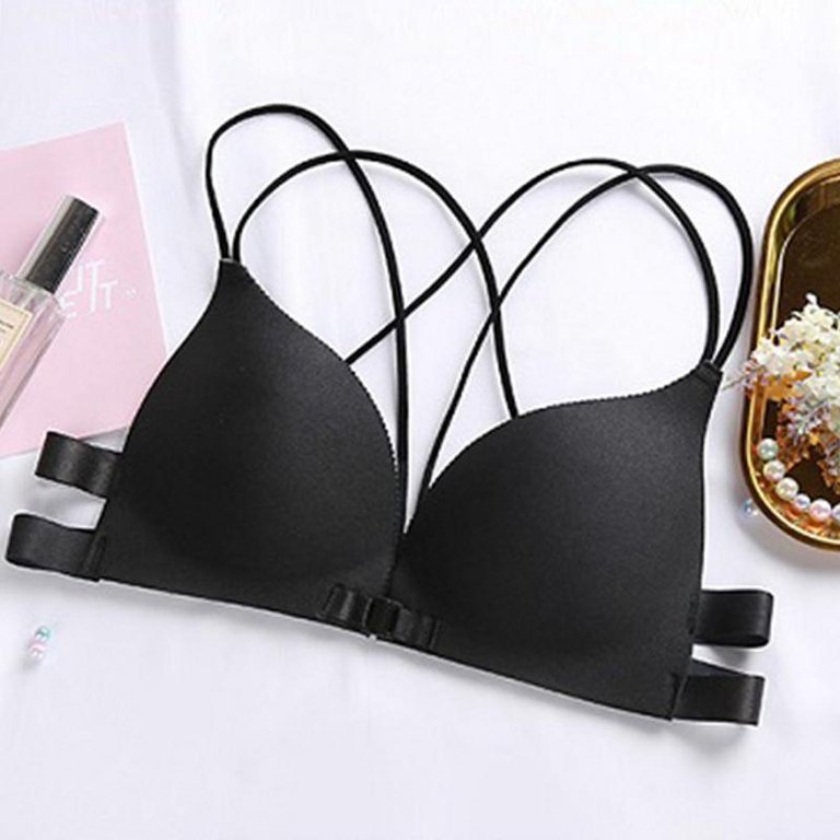 Front Closure Women Bras Padded Wire Free Strappy Super Push Up Bralette  Sexy Women intimes Backless Underwear 