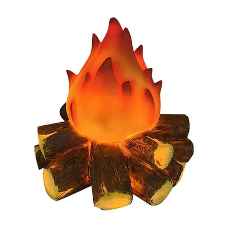 

LED Resin Wood Log Flame Effect Decorative Scene Prop Battery Operated Night Light Modern Minimalist Lamp For Home Décor Fireplace