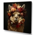 thumbnail image 2 of Designart "Wool Grandeur in Floral Alpaca Portrait II" Geometric Wall Art - Bohemian Brown Boho Tiles Bedroom Canvas Wall Art, 2 of 6
