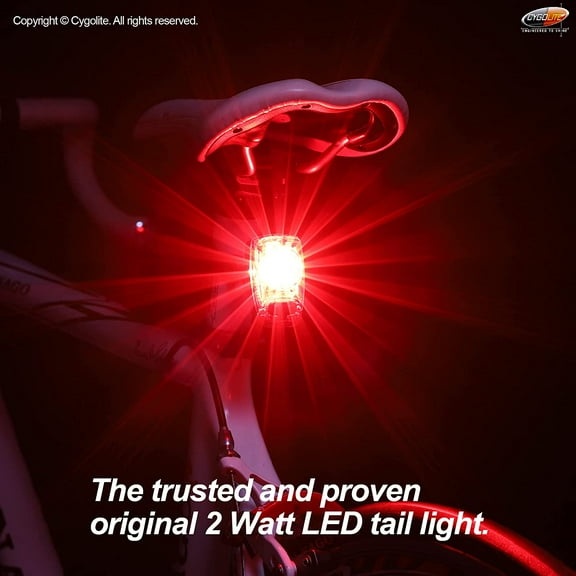 CYGOLITE Hotshot Bicycle Taillight 100 & 50 Lumen 2W with 6 Modes USB Rechargeable