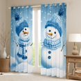 thumbnail image 2 of Manfei Kawaii Christmas Snowman Black Out Curtains,Merry Xmas Curtains Pack of 2 (42x63 Each),White Blue Bedroom Curtains For Kids,Microfiber Bedroom Decor, 2 of 6