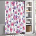 thumbnail image 6 of Purple Pink Spring Floral Small Stall Shower Curtain, Waterproof Shower Curtains for Bathroom, Summer Botanical Flower Washable Fabric Bath Curtain for Bathtub Decoration with Hooks 36x78 Inches, 6 of 9