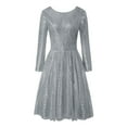 thumbnail image 3 of Robe de Soirée Élégante en Dentelle Creuse avec Col Rond Croisé pour Mariage, 3 of 7