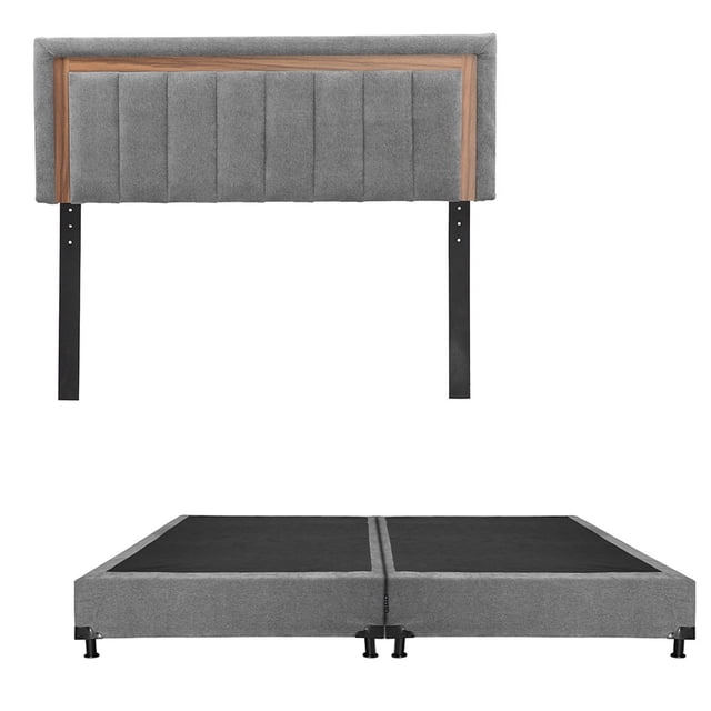 Recámara King Size Trinity Ventur Dark Grey con Cabecera + Box Base Cama