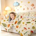 thumbnail image 3 of Homewish Cute Cartoon Mushrooms Twin Comforter Sets,Kawaii Floral Plants Bedding Set,Beige,Light Gray Reversible,2 Pieces,1 Comforter and 1 Pillowcase, 3 of 7