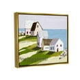 thumbnail image 4 of Stupell Industries Quaint Seaside Cottages Overlooking Vast Ocean Landscape Graphic Art Metallic Gold Floating Framed Canvas Print Wall Art, Design by Tina Finn, 4 of 5