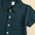 thumbnail image 4 of Baby Boy Clothes Set Button-Down Shirt Tops + Cotton Linen Shorts Summer Outfit with Pockets, 4 of 6