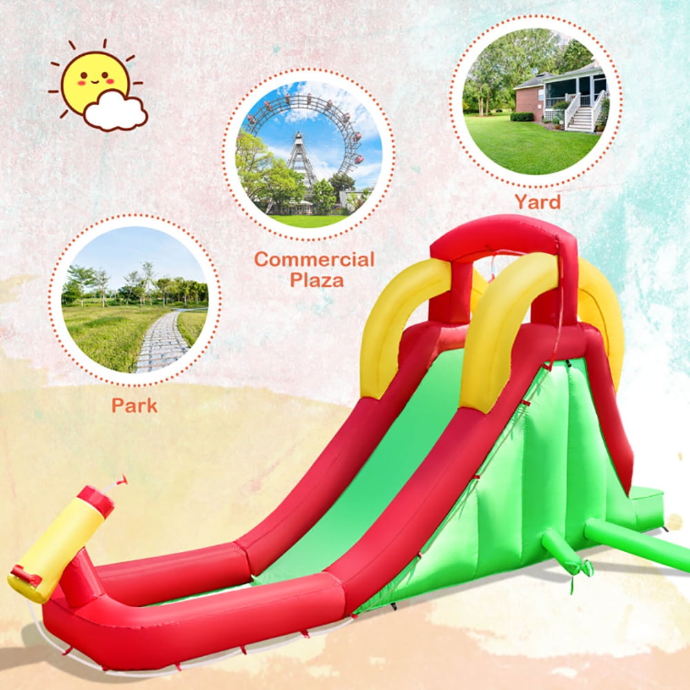 Aimee Lii Inflatable Water Slide Bounce House with Climbing Wall and Jumper without Blower, Kids Bounce House