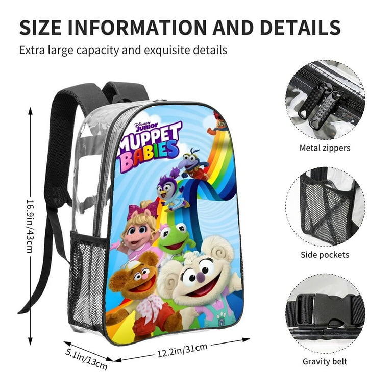 muppet babies Pattern Transparent Backpack Lightweight And