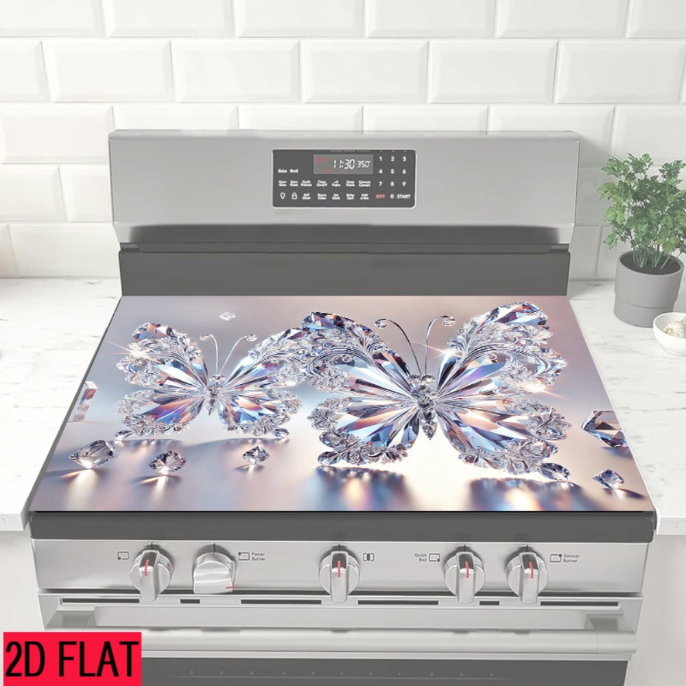 2D flat 1 kitchen stove cover, simple and artistic pattern design, Nordic-style kitchen mat, coffee machine mat, operation counter decoration, the first choice for kitchen gifts. The size is 28.3x20.