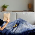thumbnail image 3 of Wolf Soft Flannel Fleece Throw Blanket, Wild Animal with an Angry Expression Woodland Fauna Themed Photography, Cozy Plush for Indoor and Outdoor Use, 50" x 70", Blue Pale Blue, by Ambesonne, 3 of 5