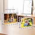 thumbnail image 4 of 3 Pack 4x6 Inch Acrylic Magnetic Picture Frames Double Sided Scalloped Design 10mm+10 Thick Clear Block for Any Room Home or Office (4x6,Clear), 4 of 7