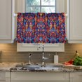 thumbnail image 2 of Yayeee Kitchen Curtains Tier Pair Light Filtering 27"x36" Rod Pocket Short Cafe Window Panel, Red Geometric Eagle, 2 of 7