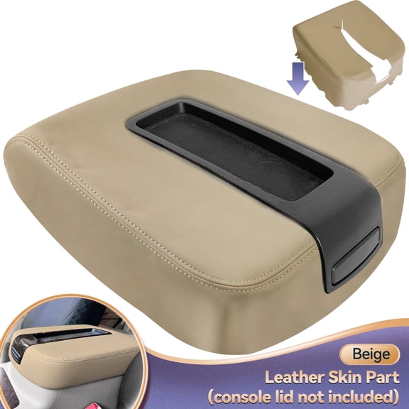 Yiyasu Car Armrest Cover Pad Center Console Protector Cushion Beige for Chevy Silverado Avalanche Suburban Tahoe GMC Yukon Sierra