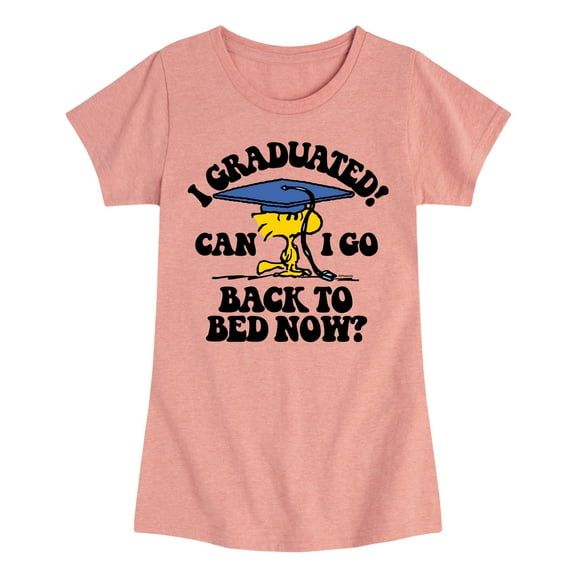 Peanuts - Woodstock - I Graduated! Can I Go Back to Bed Now? - Toddler & Youth Girls Short Sleeve Graphic T-Shirt