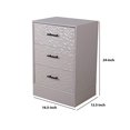 thumbnail image 5 of Benjara 3 Drawer Wooden Accent Stand with Embossed Leaf Texture, Gray, 5 of 5