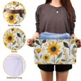 thumbnail image 3 of Yayeee 2 Pack Canvas Storage Basket with Handles for Shelves Fabric Bins Closet Organizer, White Watercolor Sunflowers, 3 of 8