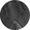 thumbnail image 1 of Ahgly Company Machine Washable Indoor Round Transitional Charcoal Black Area Rugs, 8' Round, 1 of 7