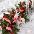 thumbnail image 4 of Christmas Red and White Stripe Polyester Grosgrain Ribbon for Gift Wrapping, Holiday Bows and Crafts, 4 of 6