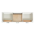 thumbnail image 5 of Ariel Hepburn 67 Inch Double Oval Sink Vanity With Carrara White Marble Countertop With 1.5 Edge In White, 5 of 10