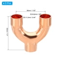 thumbnail image 2 of Uxcell 3/8 Inch ID Copper Fitting, 5 Pcs 3 Way Y Type 99.9% Pure Copper Pipe Fitting Welding Connection for HVAC, 2 of 5