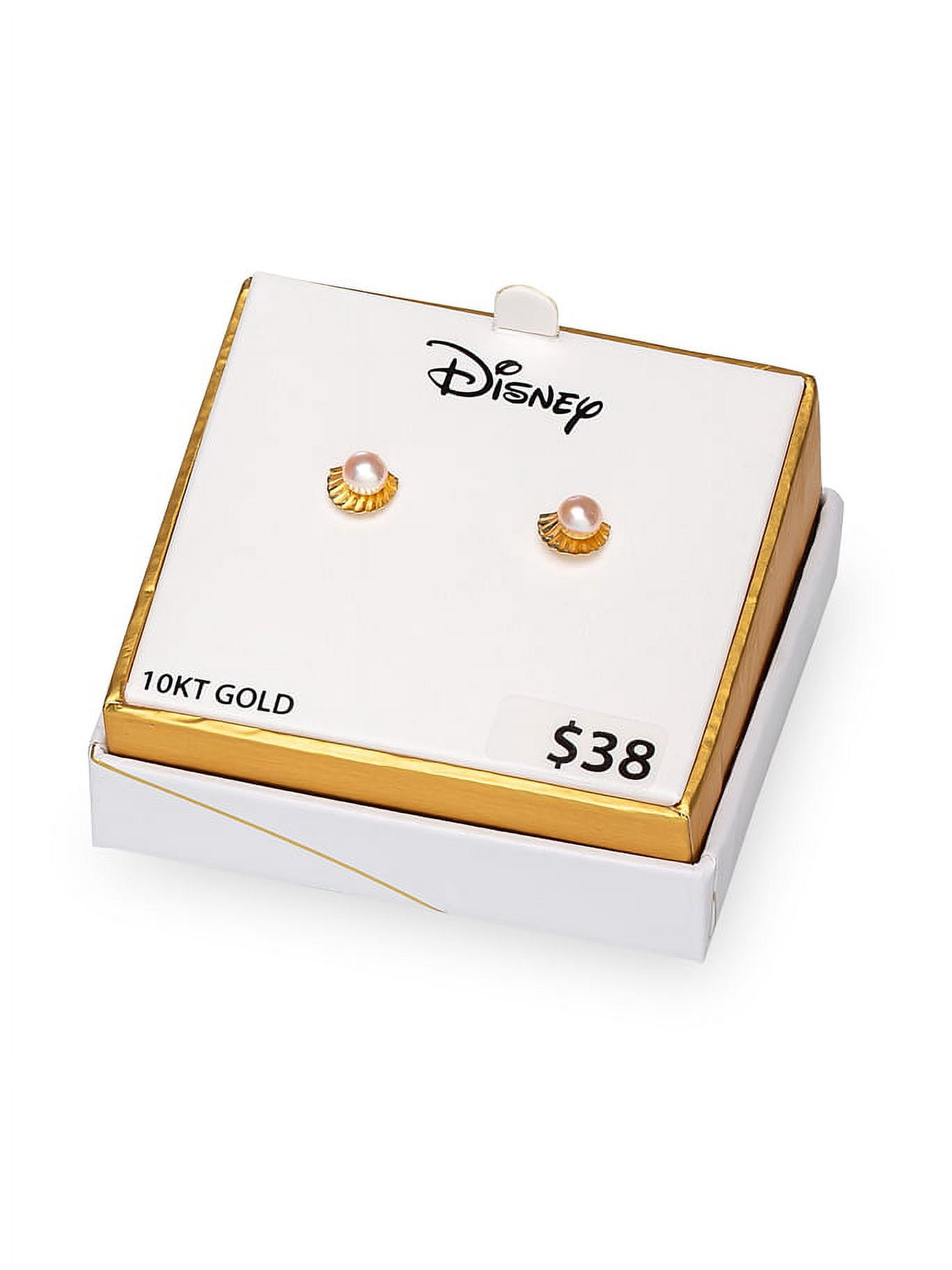 Disney The Little Mermaid 10kt Gold Ariel Freshwater Cultured Pearl Shell Stud Earrings for Girls