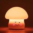 thumbnail image 1 of Lámpara de mesita de noche USB con atenuación táctil de 1200 mAh con luz nocturna de seta de silicona (E) Wdftyju Para estrenar, 1 of 3