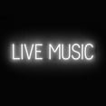 thumbnail image 1 of SpellBrite LIVE MUSIC LED Sign for Business. 32.7" x 6.3" White LIVE MUSIC Sign Has Neon Sign Look With Energy Efficient LED Light Source. Visible from 500+ Feet, 8 Animation Settings., 1 of 4