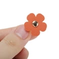 thumbnail image 3 of Unique Bargains 1 Pair Shoelace Charms Faux Leather Flower Fashion Shoe Accessories Orange, 3 of 5