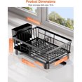 thumbnail image 2 of HELIAHOO Dish Drying Rack with Drainboard, Stainless Steel Dish Rack for Kitchen Counter, Detachable Dish Drainer Organizer Shelf with Utensil Holder Set, Small AZ83-27557, 2 of 6