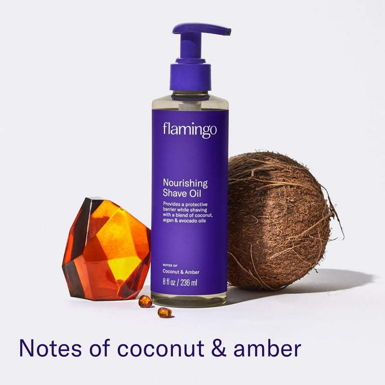 Flamingo Women's Nourishing Shave Oil, Coconut and Amber, 8 oz