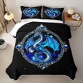 thumbnail image 2 of meiyoeat Gemstones Dragon Quilt Full for Boys Girls, Mystic Sky Animal Full Bedspread Sets, Blue Black, 3 Pieces, 2 of 7