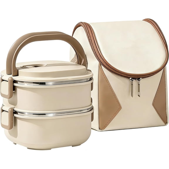 THENNIKIGO Stainless Steel Dual Compartment Bento Boxes