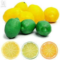 Gustave 10PCS Fake Lemon Slice Artificial Fruit Simulation Lifelike Model for Home Party Kitchen Wedding Decoration (Yellow)