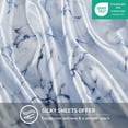 thumbnail image 2 of Regency Heights Satin Printed Sheet Set, Marble Printed Satin Queen Bed Sheets, 4-Piece Luxury Silky Bedding Sets with Pillowcase, Blue Marble, 2 of 8