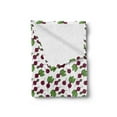 thumbnail image 2 of Vegetable Soft Flannel Fleece Blanket, Cartoon Style Whole and Halved Beets Pattern Healthy Ingredients Vegetarian, Cozy Plush for Indoor and Outdoor Use, 70" x 90", Green Plum White, by Ambesonne, 2 of 5