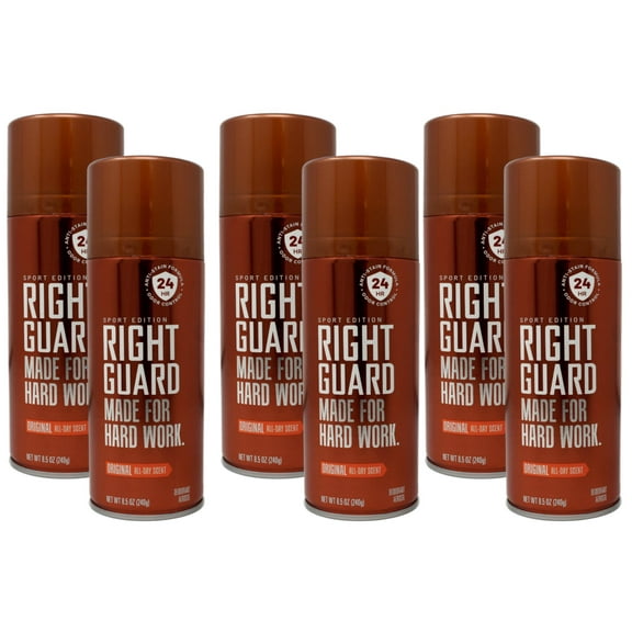 Right Guard Sport Deodorant Aerosol, Original, 8.5 Oz, 6 Pack